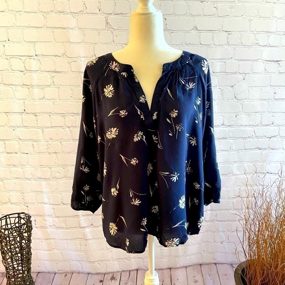 GAP Peasant Style Floral Blouse L - Picture 1 of 3